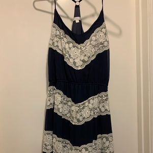 Charming Charlie Navy & Lace Dress